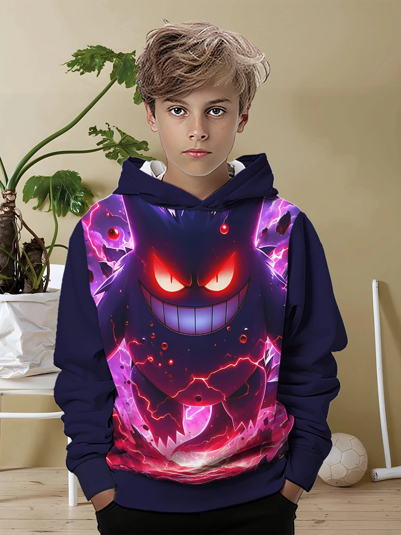 Evil Spirit Gengars 3D Print All Seasons Children Casual Sweatshirt Cool Pullover Tops Unisex Clothes Boy Girl Hoodies