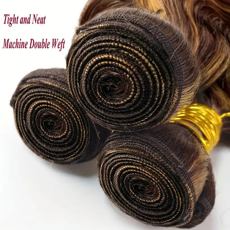 12A تسليط الضوء على الجسم موجة حزم الشعر البشري P4/27 الجسم موجة حزم 20 22 24 بوصة 100% الشعر البشري العسل شقراء حزم أعلى جودة #4