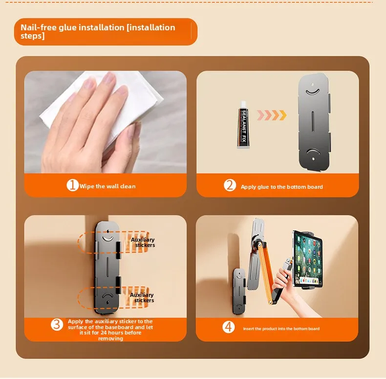 Wandmontierter Desktop-Telefon- und Tablet-Ständer mit Verstellbarem Schwanenhals-Klemmhalter für Schlafzimmer, Büro, Lesen und Videoanrufe – Detail 17