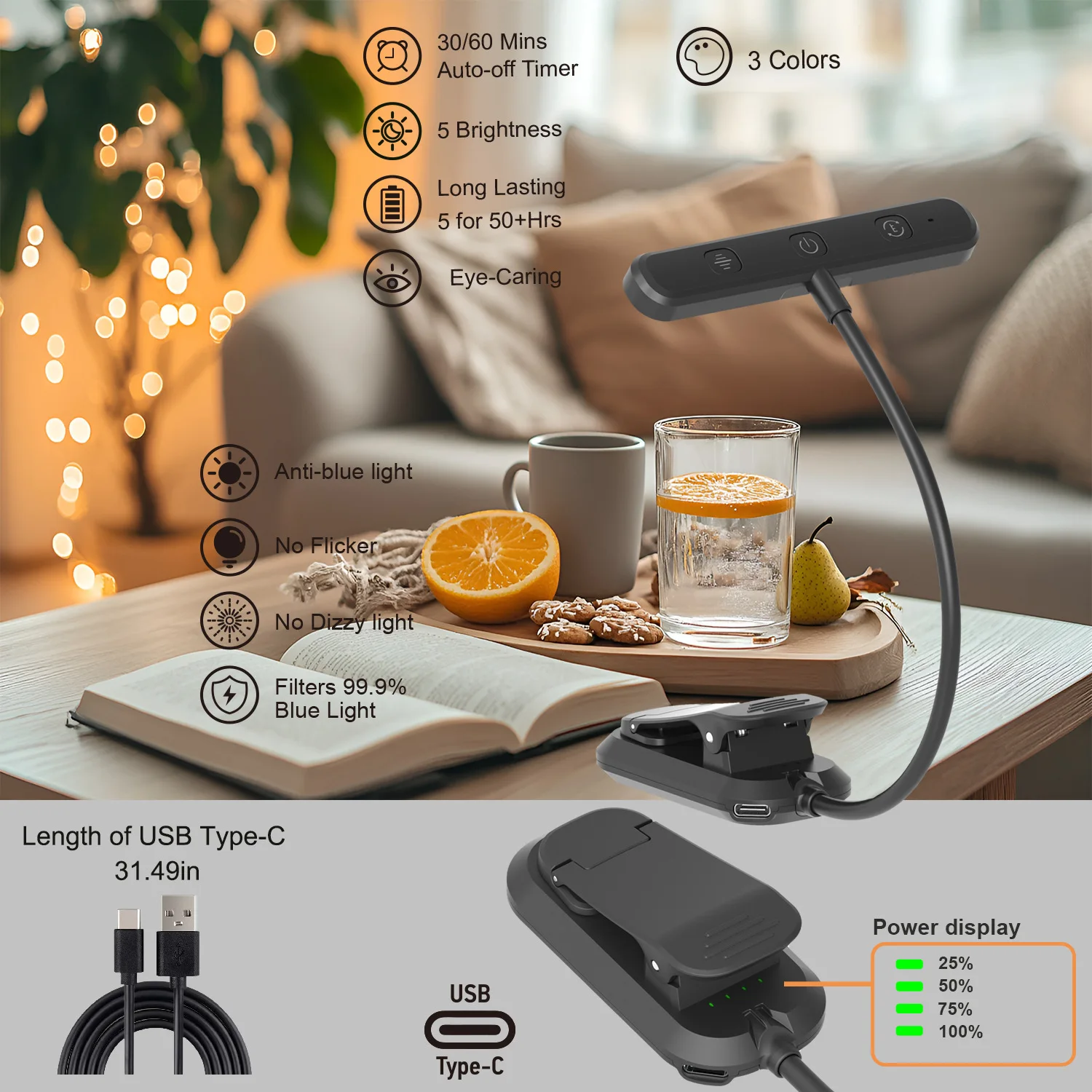 2026 Newest LED Wooden Book Lights Creative Foldable USB Charging Night Light Bedhead Atmosphere Light 3-Color/RGB HOT