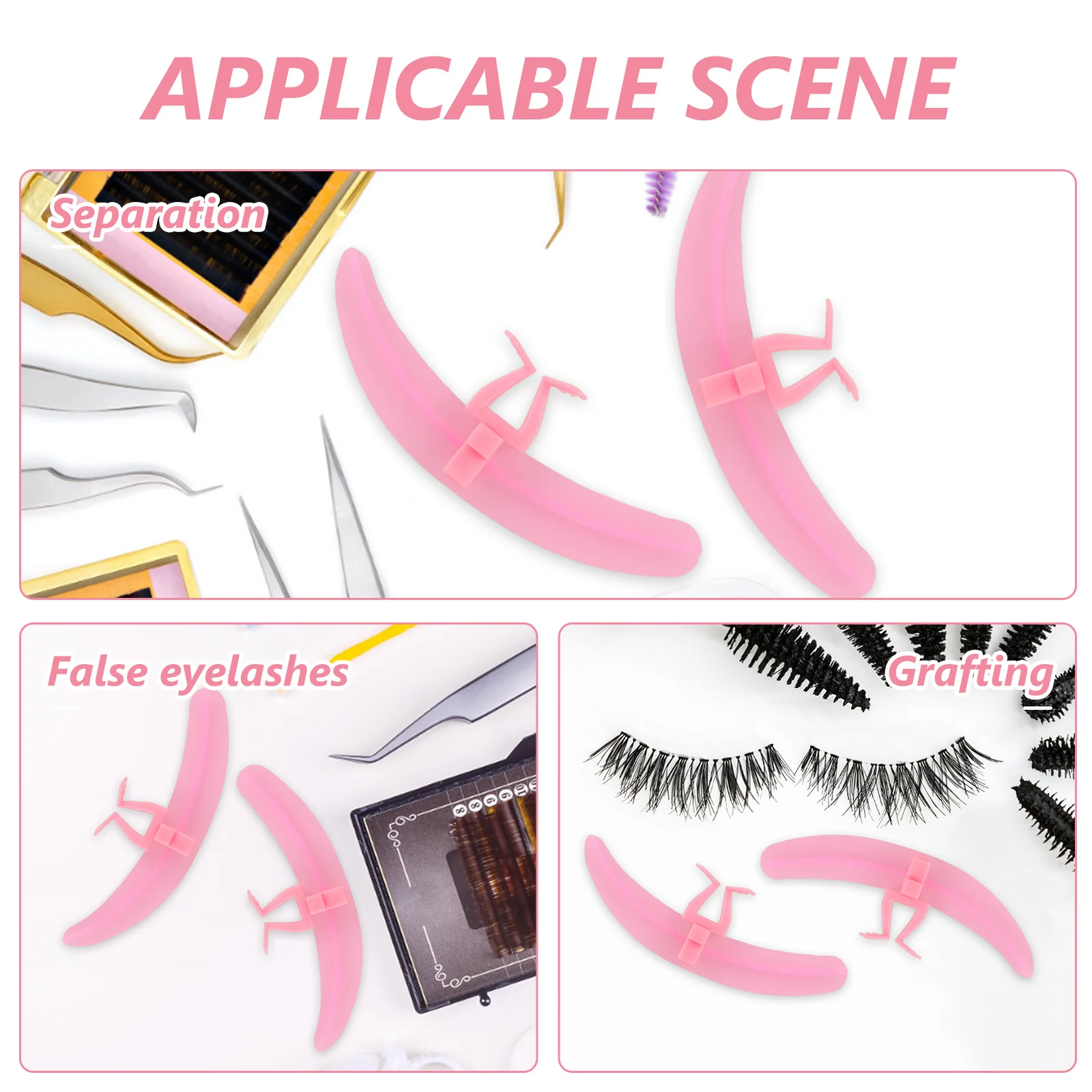 1Set Separatore per ciglia Strumento ausiliario per innesto di ciglia finte Elegante e pratico Forniture per la separazione delle ciglia Separatori delle ciglia