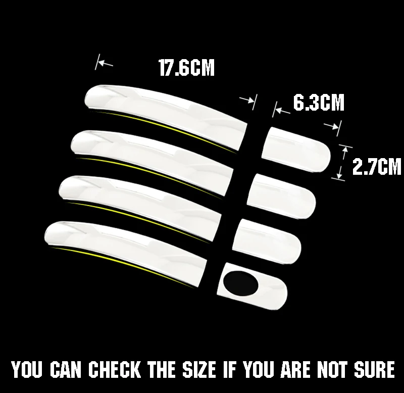 FIT FOR FORD FOCUS KUGA ESCAPE C-MAX CHROME STAINLESS DOOR HANDLE COVER TRIM MOLDING OVERLAY GARNISH CAP BEZEL STYLING PROTECTOR