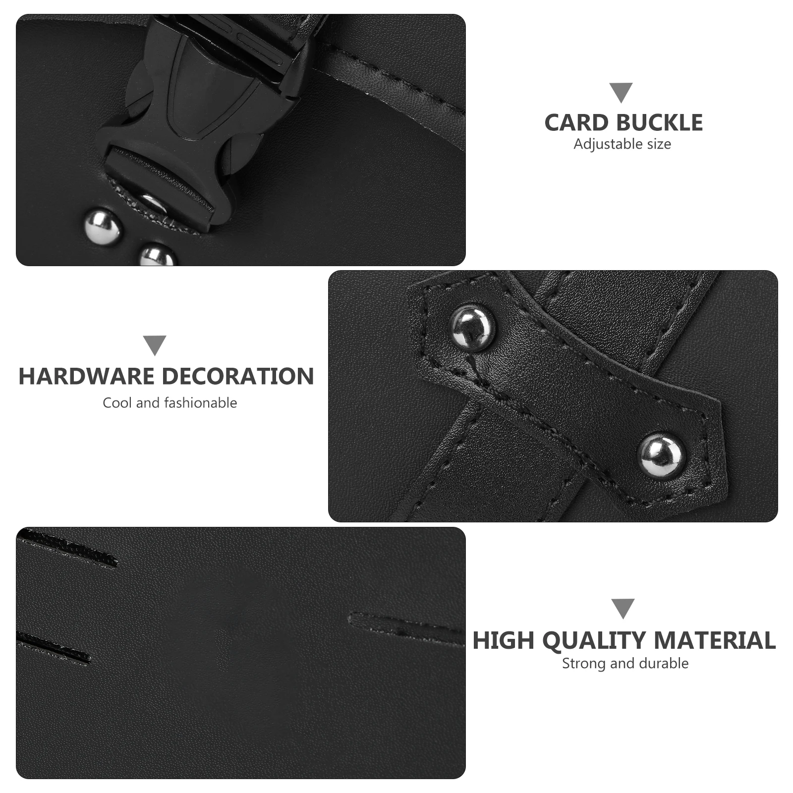 

1pc Motorcycle Side Pu Durable Storage Quick Buckle Black For Bike Swingarm Keys Phone Tool Case Convenient Gift For Riders