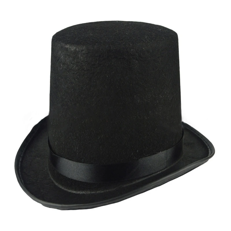 

Adult Hat Breathable British Flat Top Hat Adult Festival Party Festival Magician Fedoras Hat Elegant