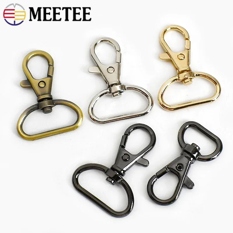 10/30pcs Meetee 13/16/20/25mm Bag Strap Buckle Metal Lobster Clasp Handbag Keychain Swivel Trigger Clips Snap Hook DIY Accessory