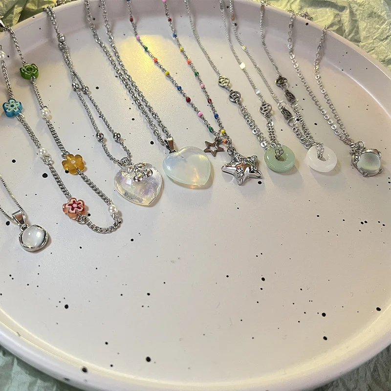 Frühling Bunte Blumen Liebe Anhänger Halskette Edelstahl Perlen Kette Halskette Geschenk Schmuck Neue Mode Hochzeit Geschenk – Detail 16