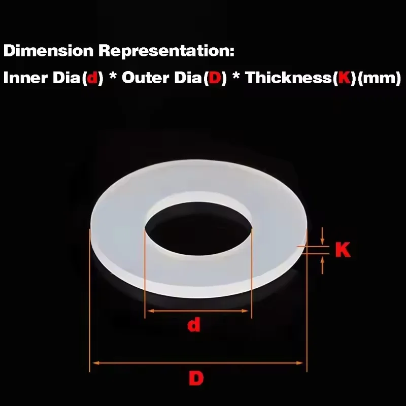 Soft Silicone Flat Pad Washer M2 M2.5 M3 ~ M20 White Silicon O Ring Seal Washer Sealing Ring Waterproof Gasket