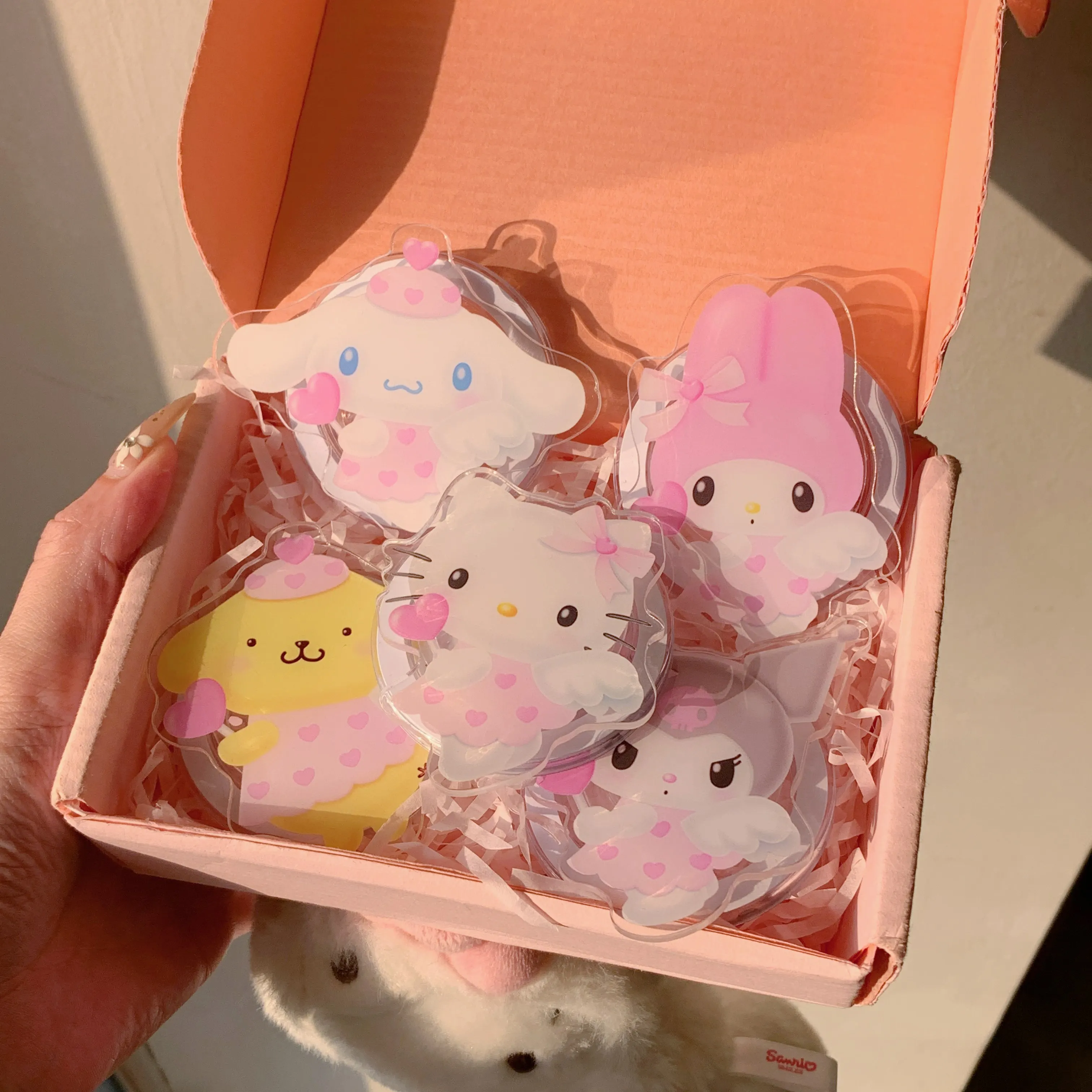 

Kawaii Angel With Pompompuri&Cinnamo&HelloKitty&Melody&Kuromi Magnetic Phone Stand For Samsung&IPhone Magnetic Mobile Phone Case