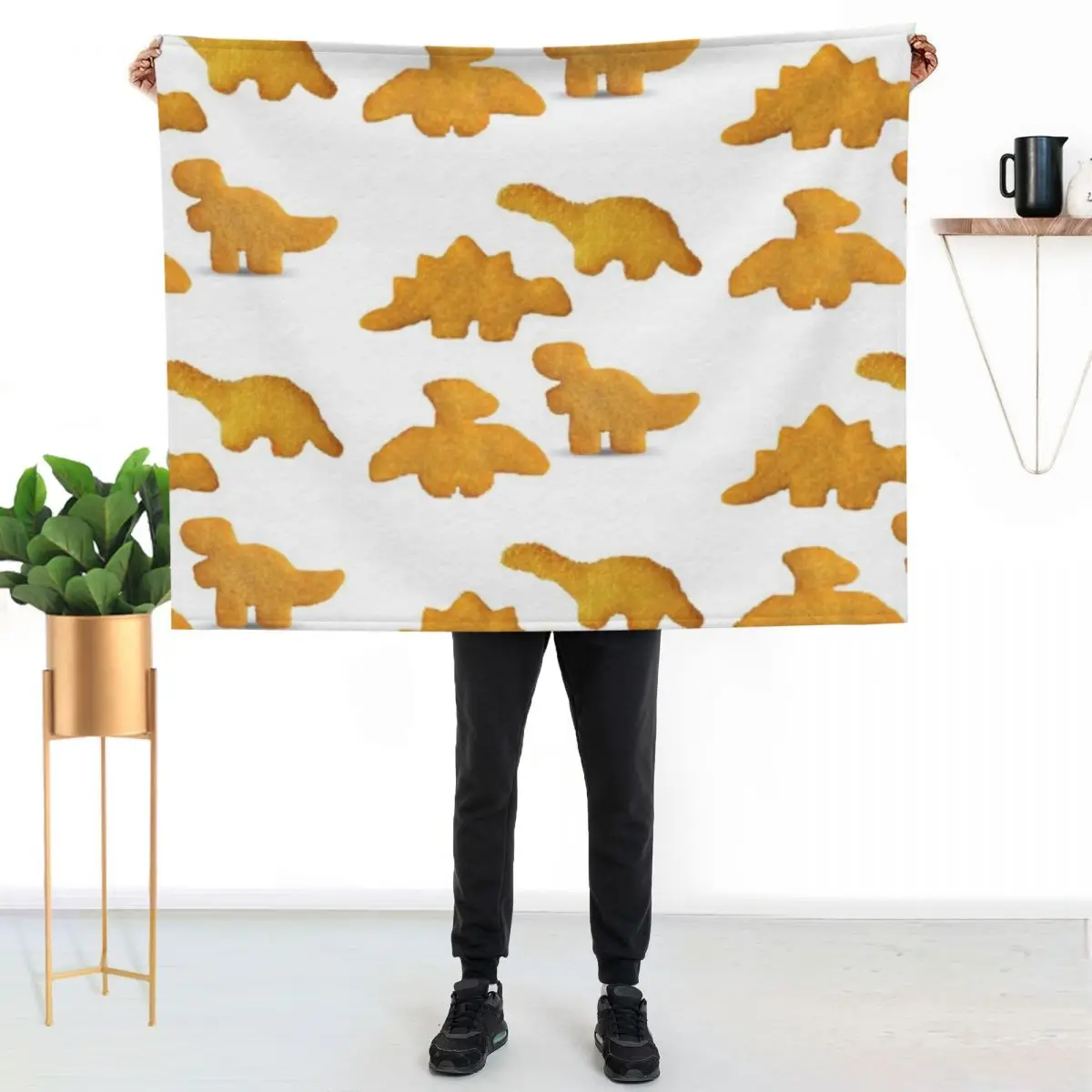 Dino nuggets Throw Blanket Multi Use Warm Blanket for Living Room Bedroom