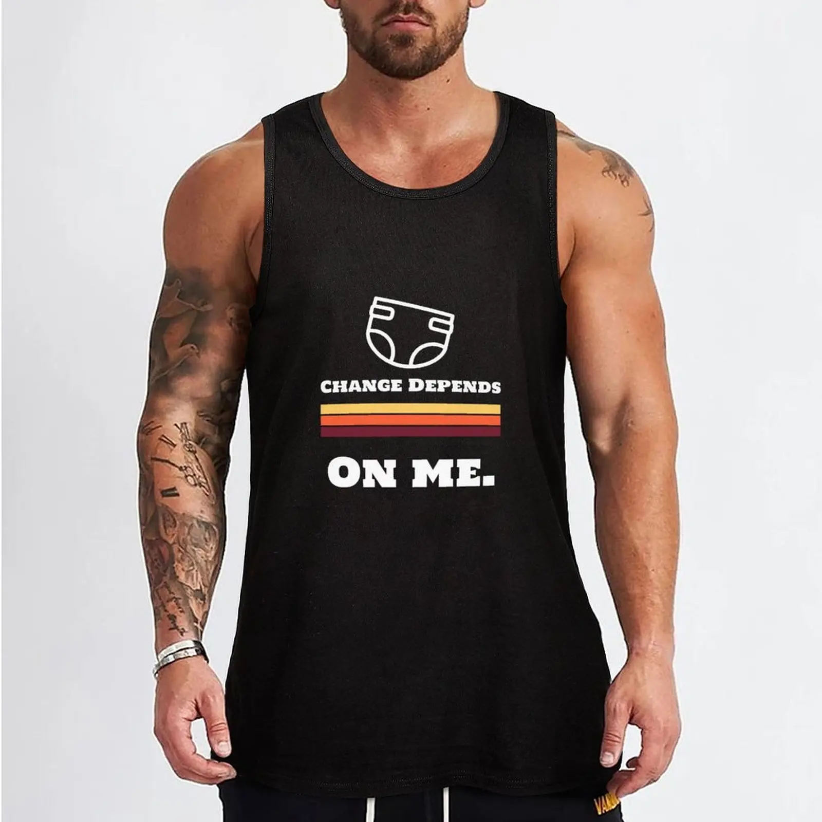 Change Depends On Me Tank Top sleeveless man shirts gym T-shirts men