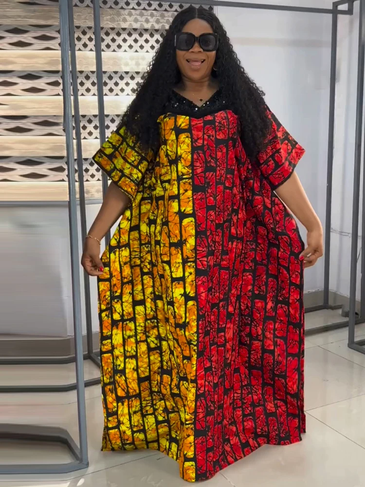 

Elegant Womens Party Dresses African Dashiki Print Maxi Robe Turkey Dubai Abayas 2024 Summer Female clothing Prom Evening Gown