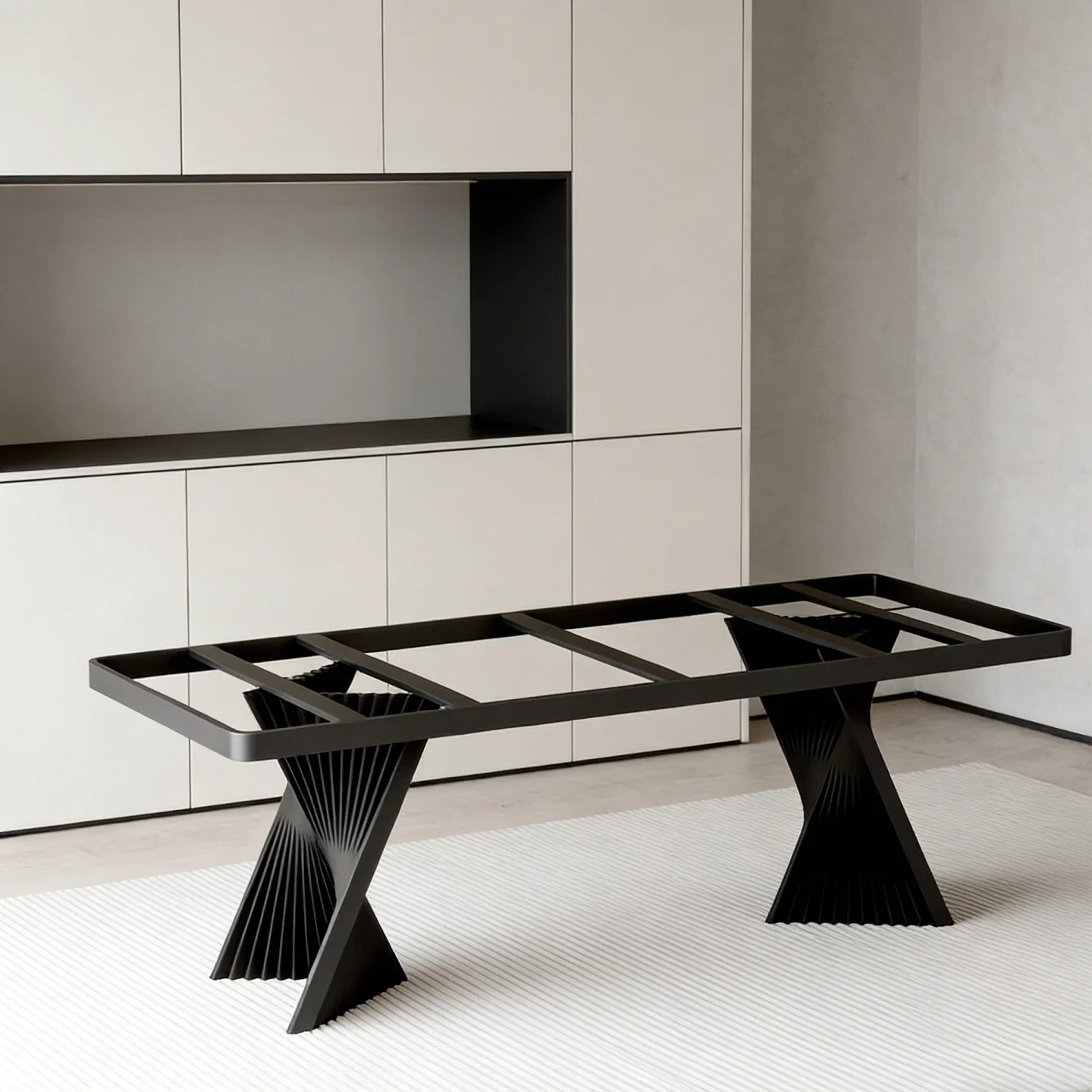 Light luxury simple stainless steel table foot bracket, desk leg, table foot, marble rock slab base, conference table bracket