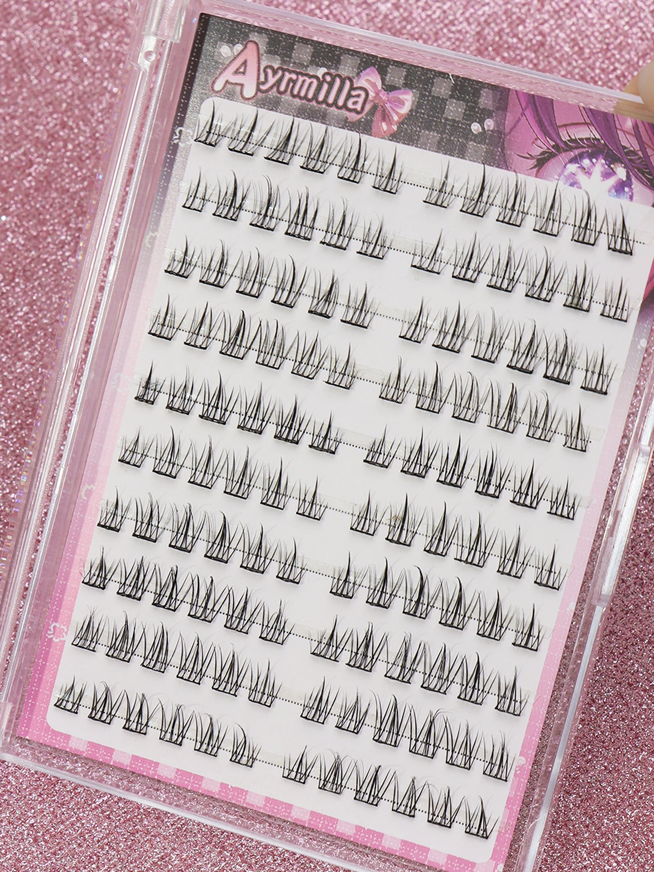 60 Cluster falsche Wimpern, natürlicher Stil, kein Kleber erforderlich, bequem und wiederverwendbar, unverzichtbar für Reisen,