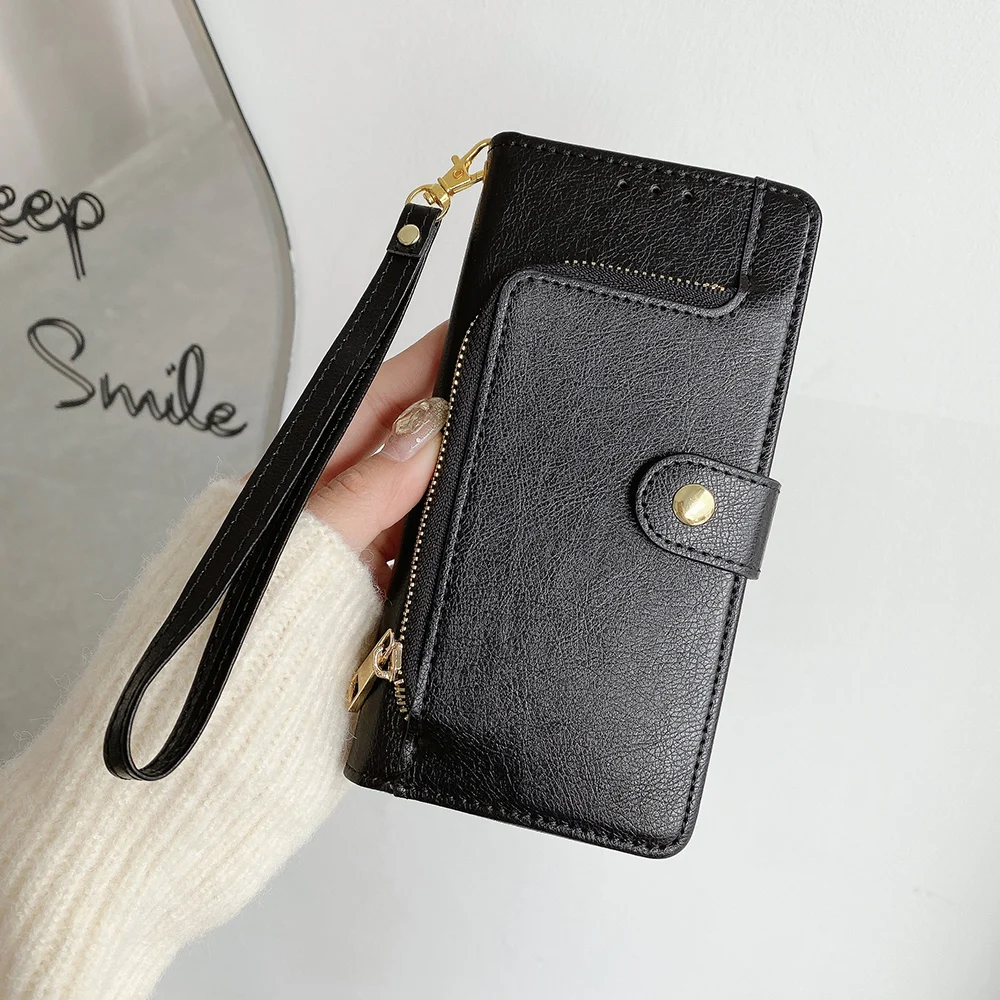 Multi‑Function Zipper Purse Phone Case For Samsung Galaxy A56 A55 A54 A36 A35 A36 5G A05 A05S A13 A15 4G Cases Shockproof Cover