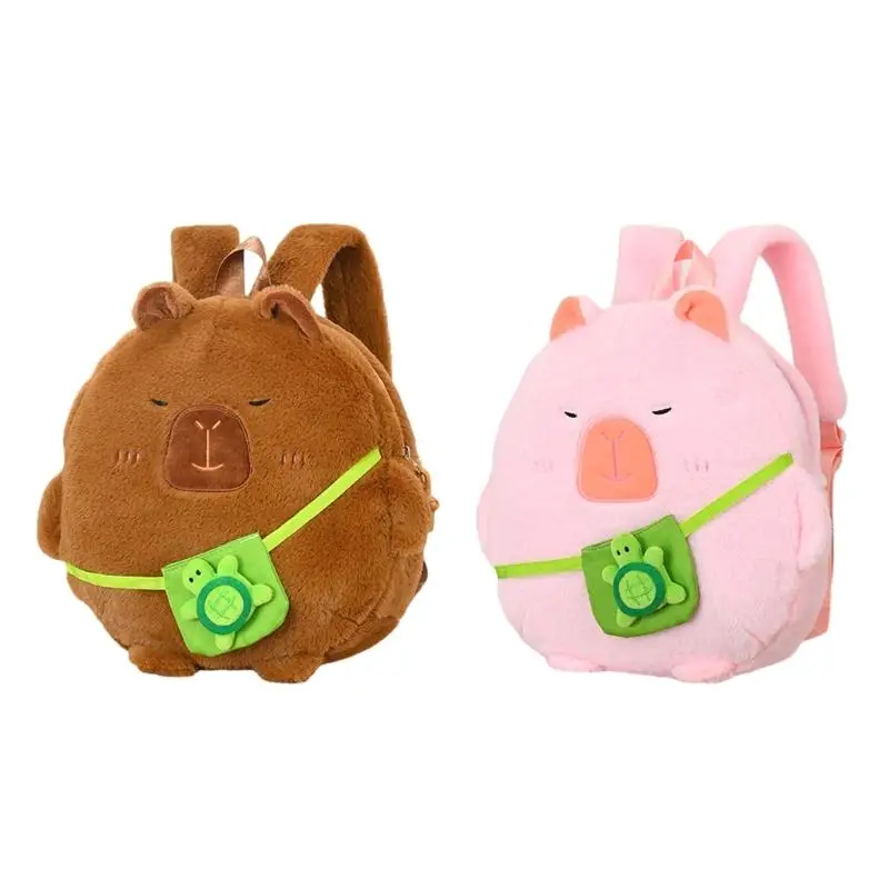 

652f плюшевый рюкзак Capybara Casual Bag Daypack рюкзак с регулируемыми ремнями Смешная сумка капибала сумочка сумочка