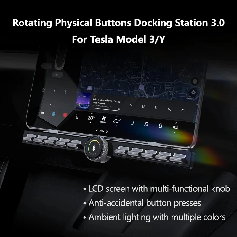 

Обновленные вращающиеся физические кнопки 3.0 для Tesla Model 3 Highland и Y Juniper: кнопки управления центральной консолью и кнопки SWC