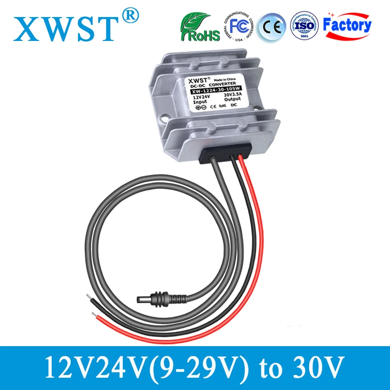 

XWST DC DC Step-up Converter 12V 24V to 30V 3.5A 105W for Starlink Mini Waterproof DC Plug Power Supply Boost Module Regulator
