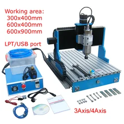 CNC 6090 4 Axis Wood Router CNC 6040 Metal Engraving Machine Linear Guide PCB Aluminum Copper Steel Milling Machine with Trimmer