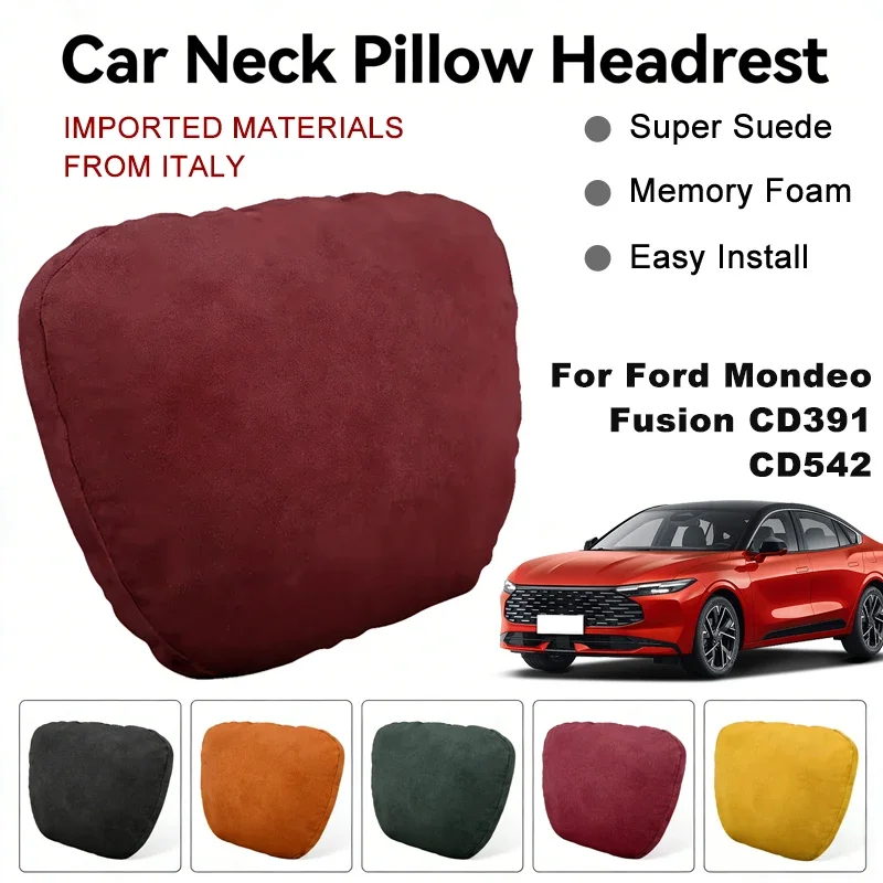 

Italy Suede Car Neck Rest Pillow For Ford Mondeo Fusion CD391 CD542 Seat Head Neck Support Cushion Auto Interior Accessories