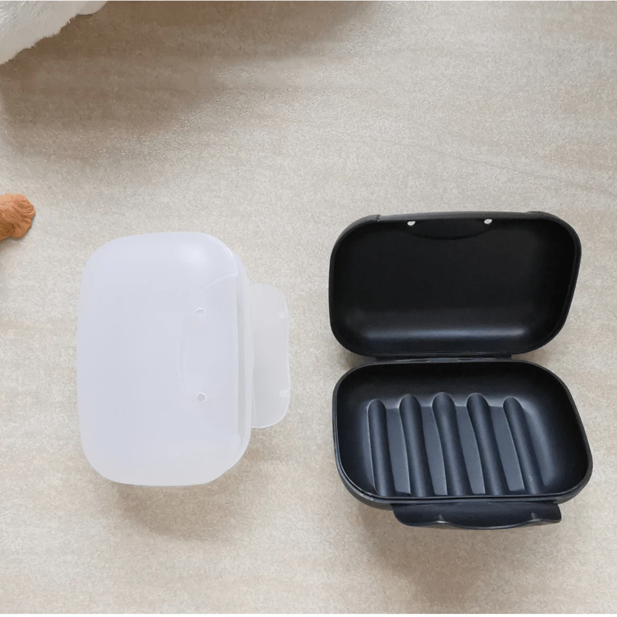 Portable Travel Soap Box black/white Waterproof Leak Proof Stylish Compact Easy To Carry Bathroom Storage Soap Box