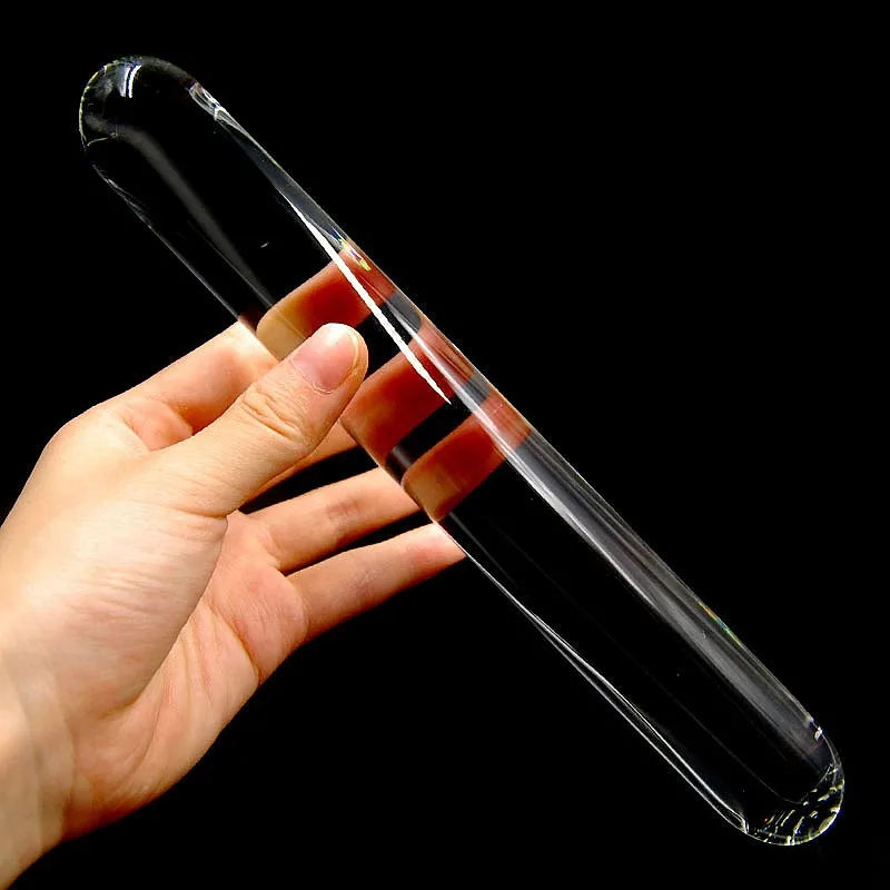 Smooth Long Anal Sex Toy of Crystal Clear Circular Column Glass Dildo Butt Plug for Couple Opening Anue Peep Vagina Erotic Shops