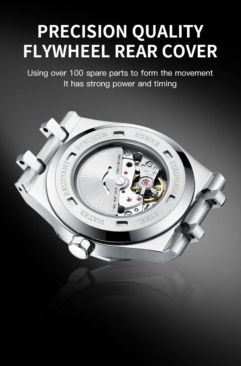 Specht&Sohne New Classic Men's Watch 50M Waterproof Luminous Sapphire Crystal Blue Automatic Mechanical Watches Reloj Hombre Scb70043ba93c470aab0f922a8aefb4aaS