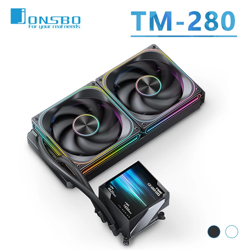 Jonsbo TM-280 水冷ラジエーター アルミパネル 磁気吸引冷却ヘッドカバー スクリーン付き AIO一体型液体クーラー