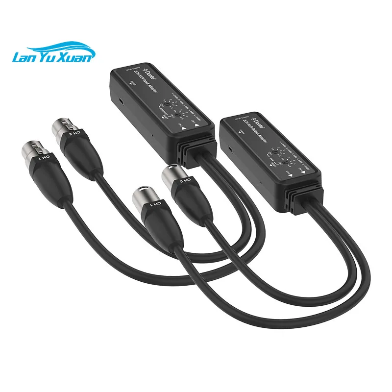 Dante 2 Channels Balanced Unbalanced XLR Analog Audio Extender Over Cat6 Cable up to 100m 328ft Support POE