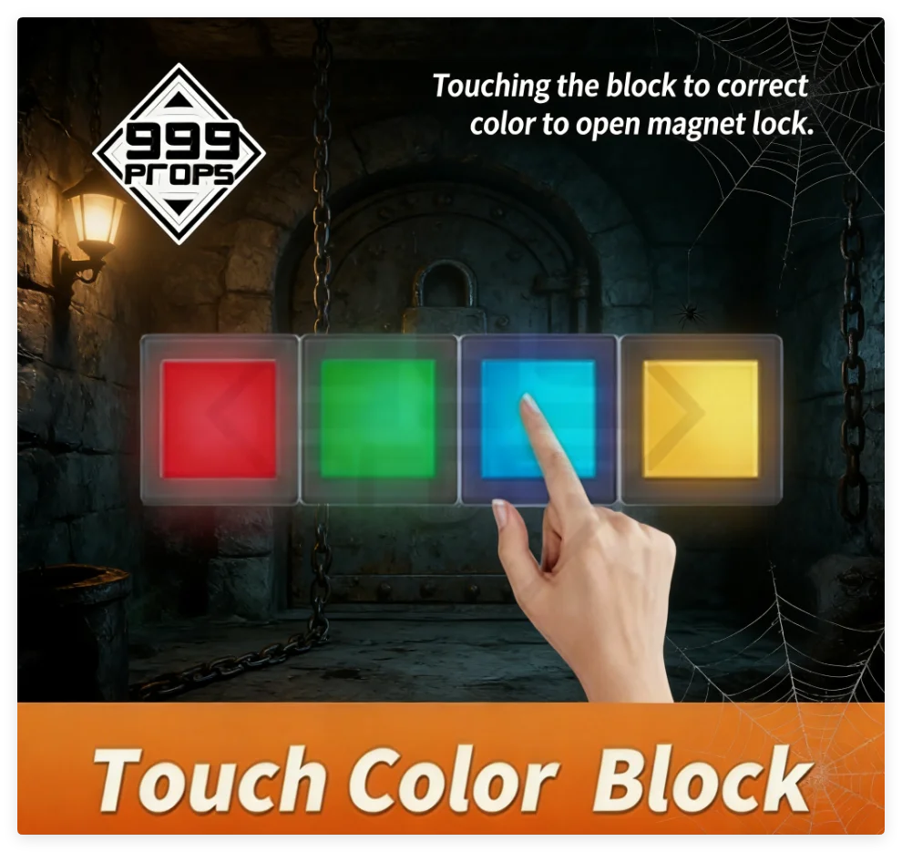Touch Sensor Escape Room Prop  Touching blocks correct color to open door room escape puzzle open mag lock