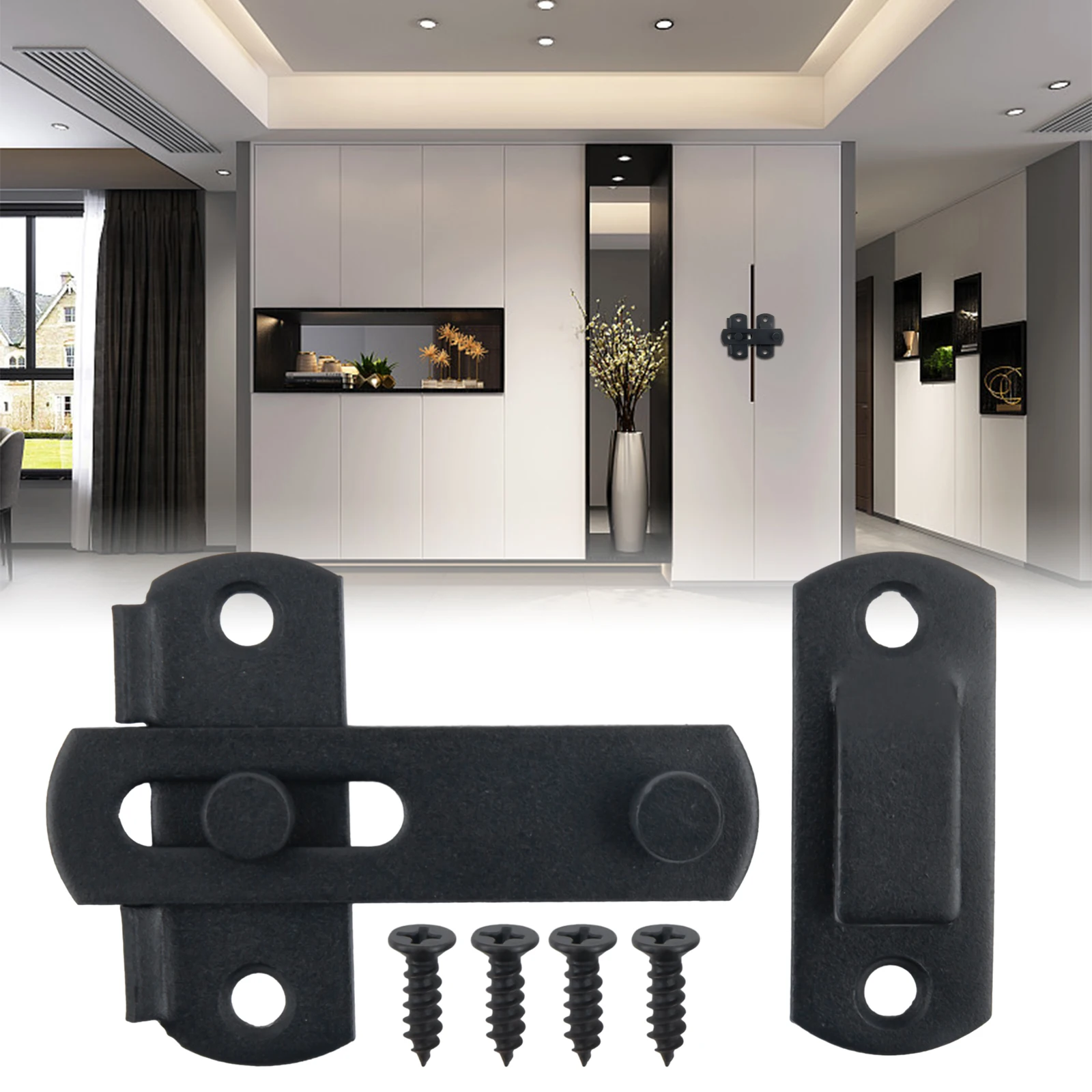 Matte Black Stainless Steel Gate Latches Flip Latch Safety Door Bolt Latch Lock 4 X Screws Matte Black Paint Finish