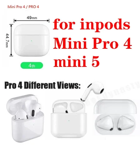 Mini Pro 4 TWS / Mini Pro 5 / Pro 4TWS  Earphone Cover Bluetooth headset accessories Protective Silicone Case Air pro4