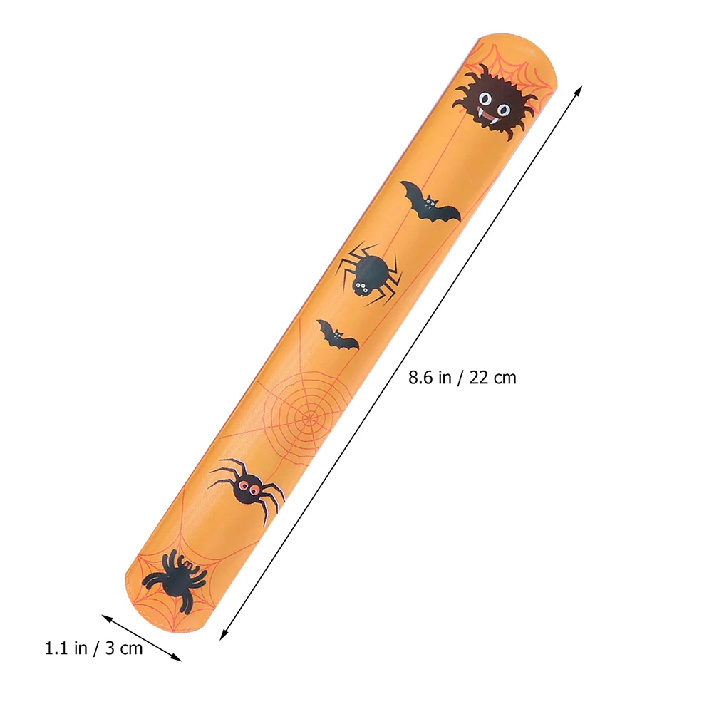 Halloween Slap Bracelets Funny Ghost Pumpkin Bat Wristband Toys Birthday Party Favor Decoration Kids Gift Random Pattern