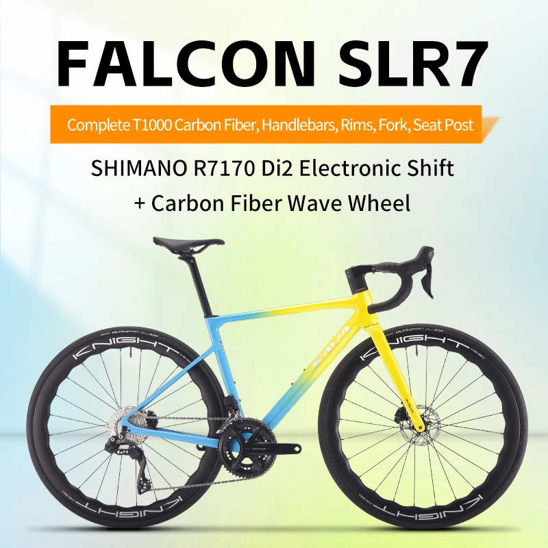 Falcon SLR7 Full Carbon Fiber Electronic Shift Road Bike 24 Speed with SHIMAN0 105 7170 Di2 Kit Carbon Fiber Road Bike Race