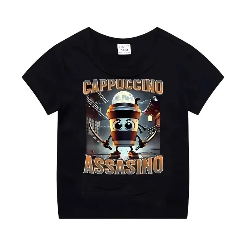 

Итальянская футболка с принтом животных для детей и взрослых, из чистого хлопка, с коротким рукавом и круглым вырезом, в стиле Family Look