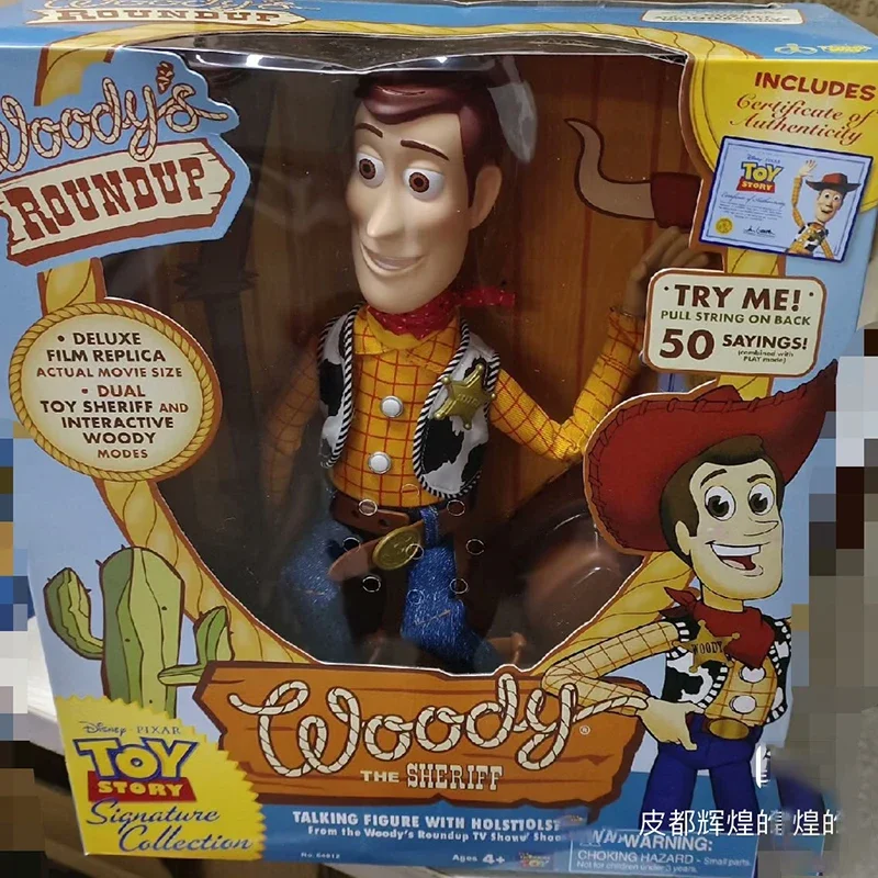 35cm Disney Pixar Toy Story  Woody Action Figures English Movie Sound Character Doll Cloth Cowboy Birthday Gift For Children