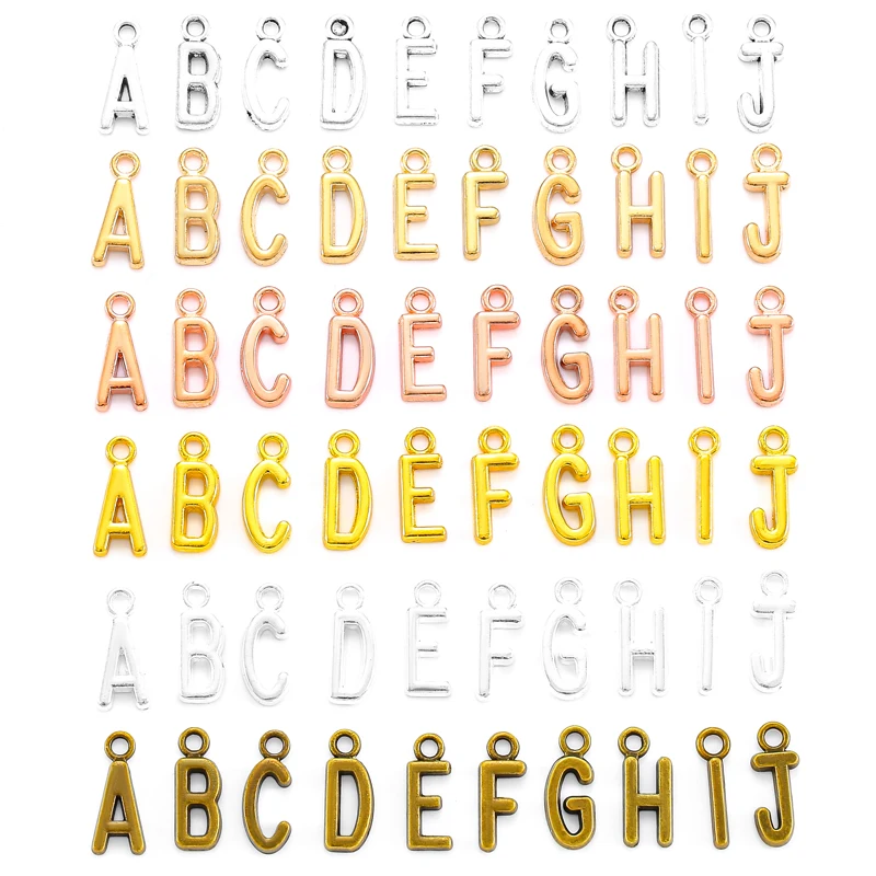 20pcs New Product 8 colour letter A-Z Charms Pendant Jewelry Metal Alloy Jewelry Marking S109