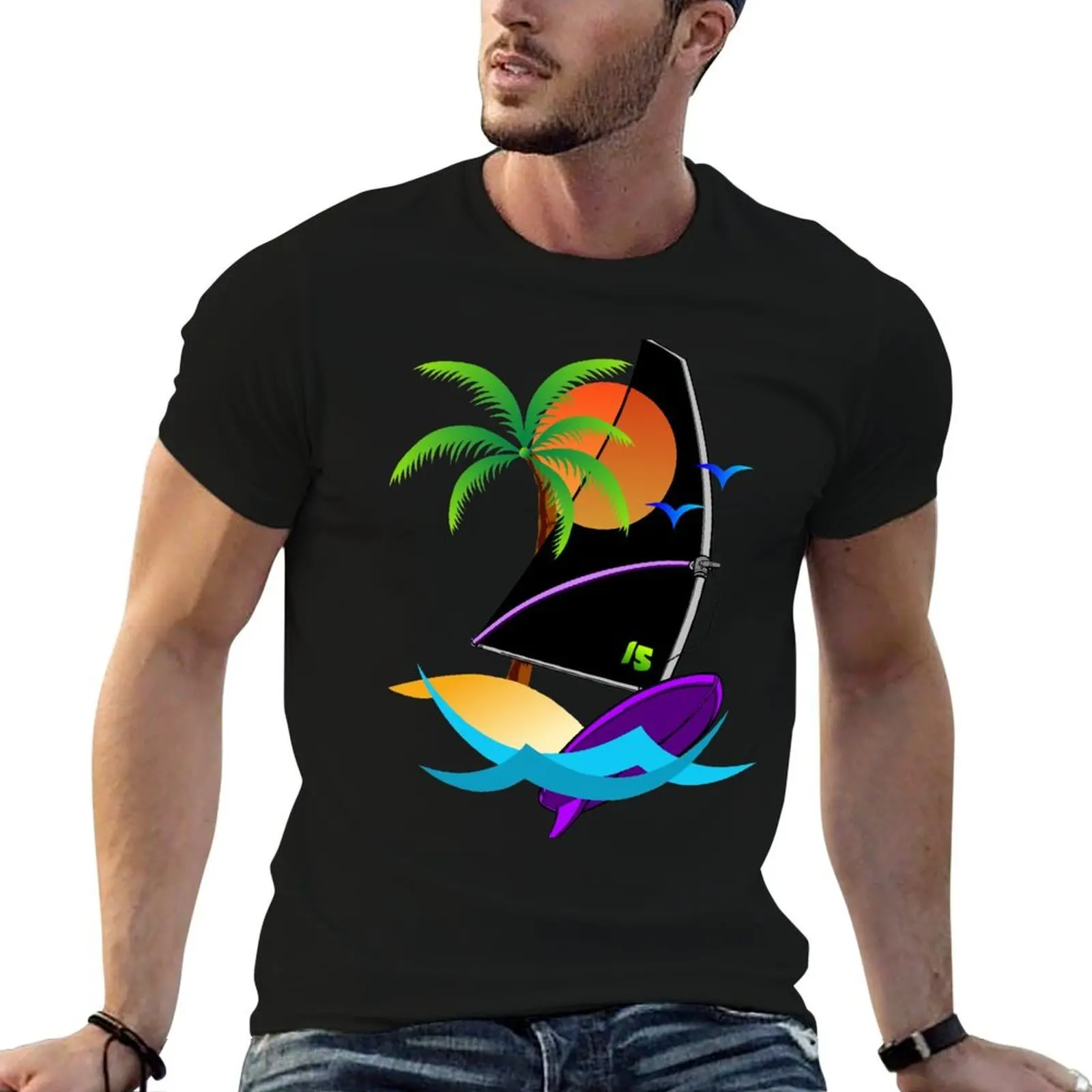

Windsurfing T-Shirt t shirts for man cotton funny t shirts for man pack cotton T-Shirt