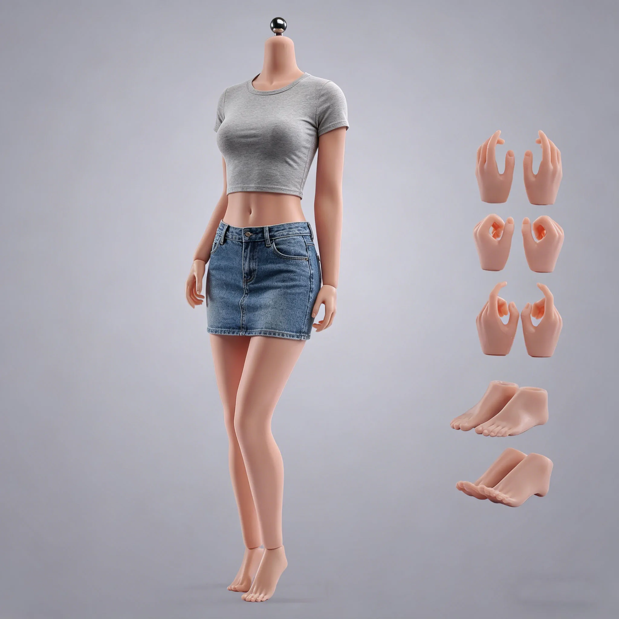 T307 T303 T302 AB001 1/6 Maßstab Weiblicher Körper mit Großen Brüsten Nahtloser Körper 12'' Super Flexibler Actionfigur-Körper Puppenmodell Spielzeug – Detail 4