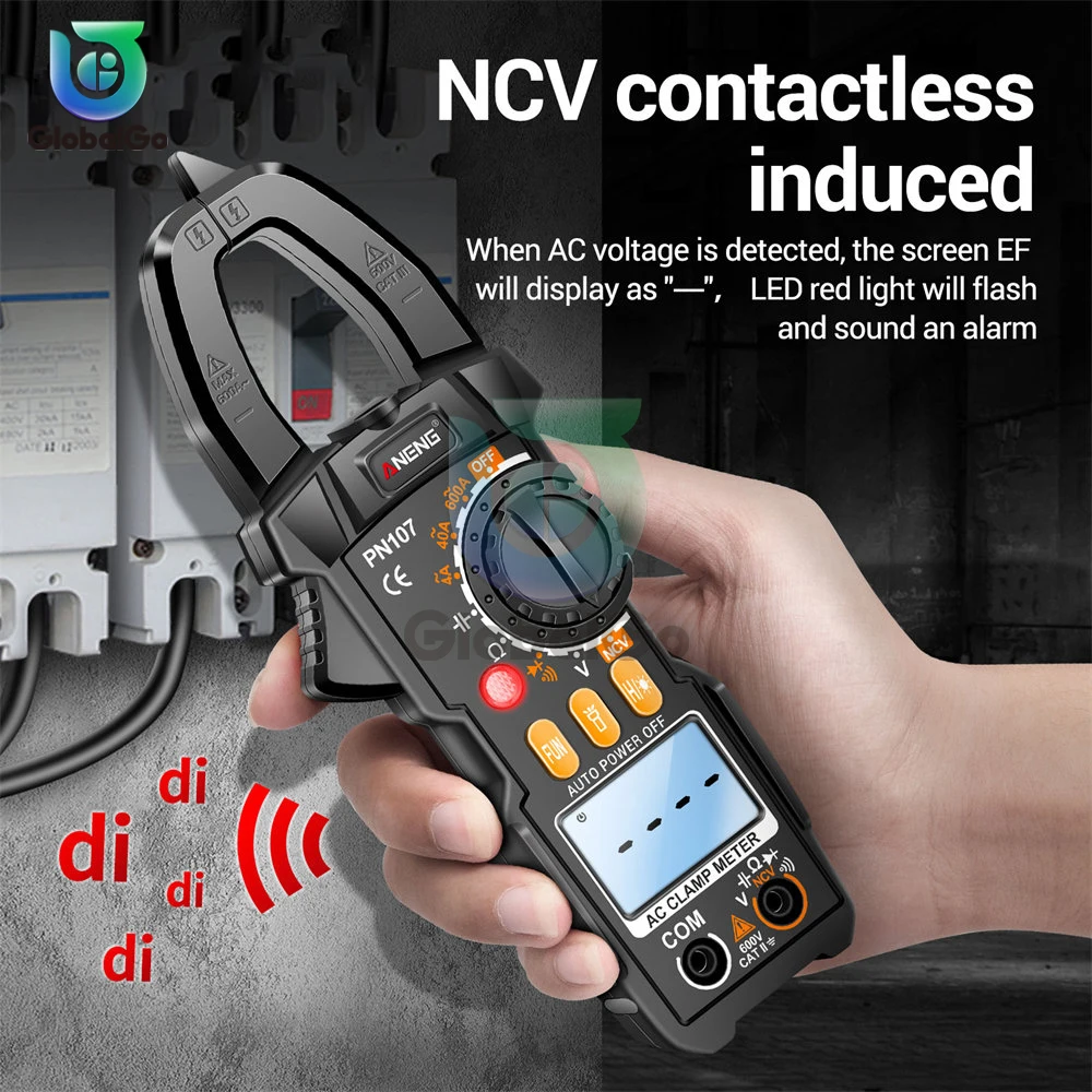 ANENG PN107 4000 Counts Digital Clamp Meter 600A AC Current Tester Voltmeter Ammeter NCV Diode Professional Electrician Tools