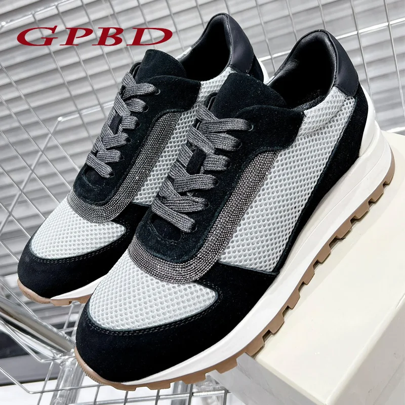 

GPBD Designer Real Leather Sport Shoes For Women Best Quality Ladies Sneakers Casual Fashion Outdoor Jogging Women Running Shoes