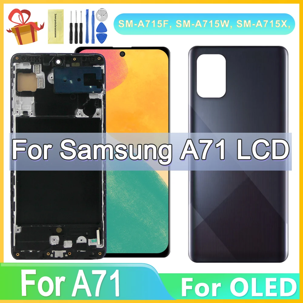 

Display For Samsung A71 Replacement with Frame, For Samsung A715 A715F A715FD LCD Display Touch Screen Digitizer Assembly