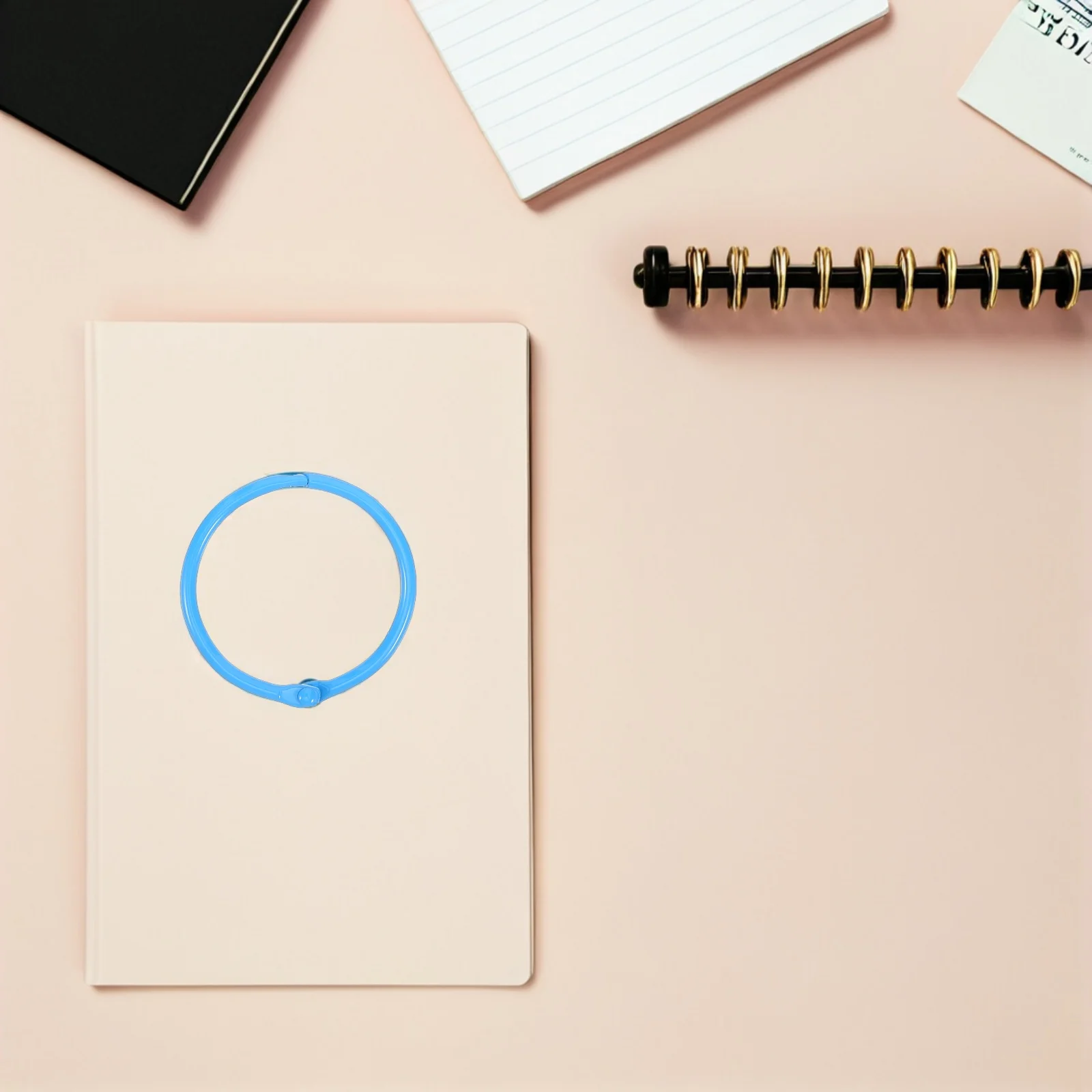 

30Pcs Metal Book Binder Rings Blue Snap Open Rings for Binding Loose Leaf Papers Index Cards Office Craft Supplies