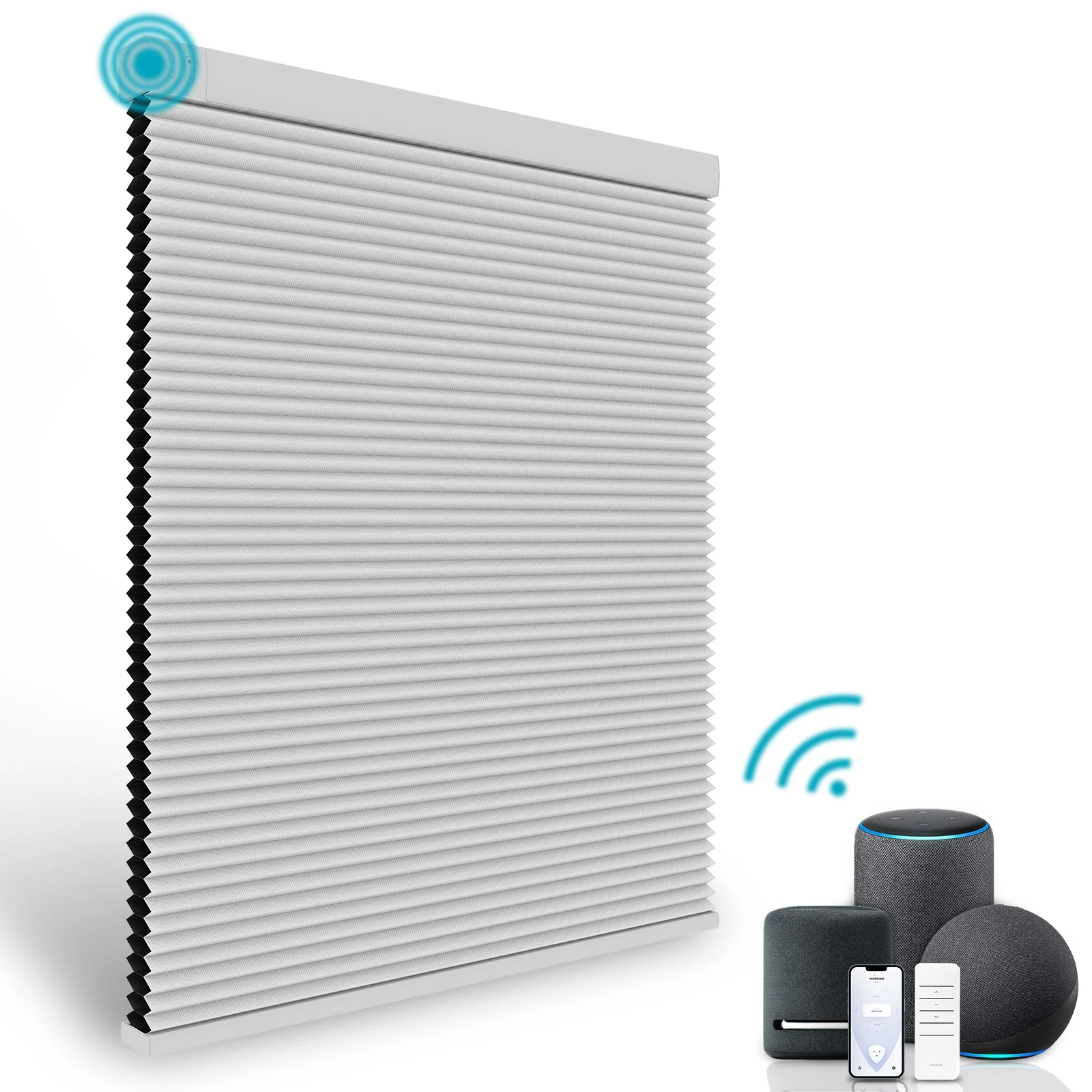Modern Honeycomb Blinds Remote Control Smart Cordless Honeycomb Blind WiFi Control Motorized Cellular Shades Energy Efficient