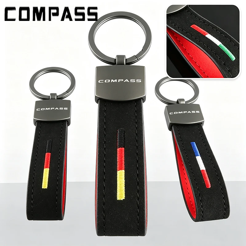 Suede Car Keychains Key Ring for Jeep Compass Logo Wrangler Cherokee Patriot Liberty Renegade Auto Key Chains Holder Pendant