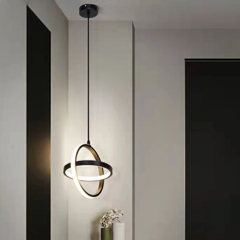 Modern LED Pendant Light Black White Hanging Light for Dining Room Bedroom Bedside Dining Table Kitchen Island - view 5