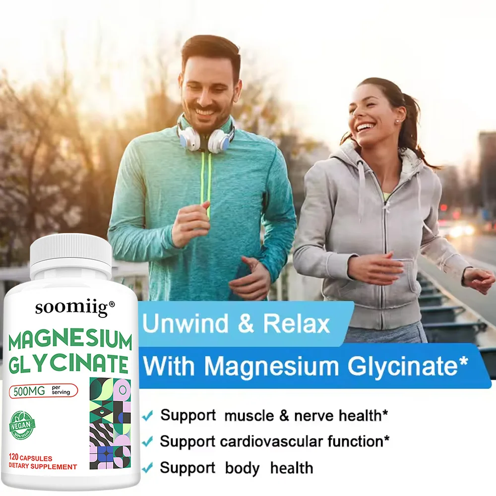 

Magnesium Glycinate - Improve Cardiovascular Health, Promote Healthy Sleep, Muscle Growth, Supports Heart, Bone Health