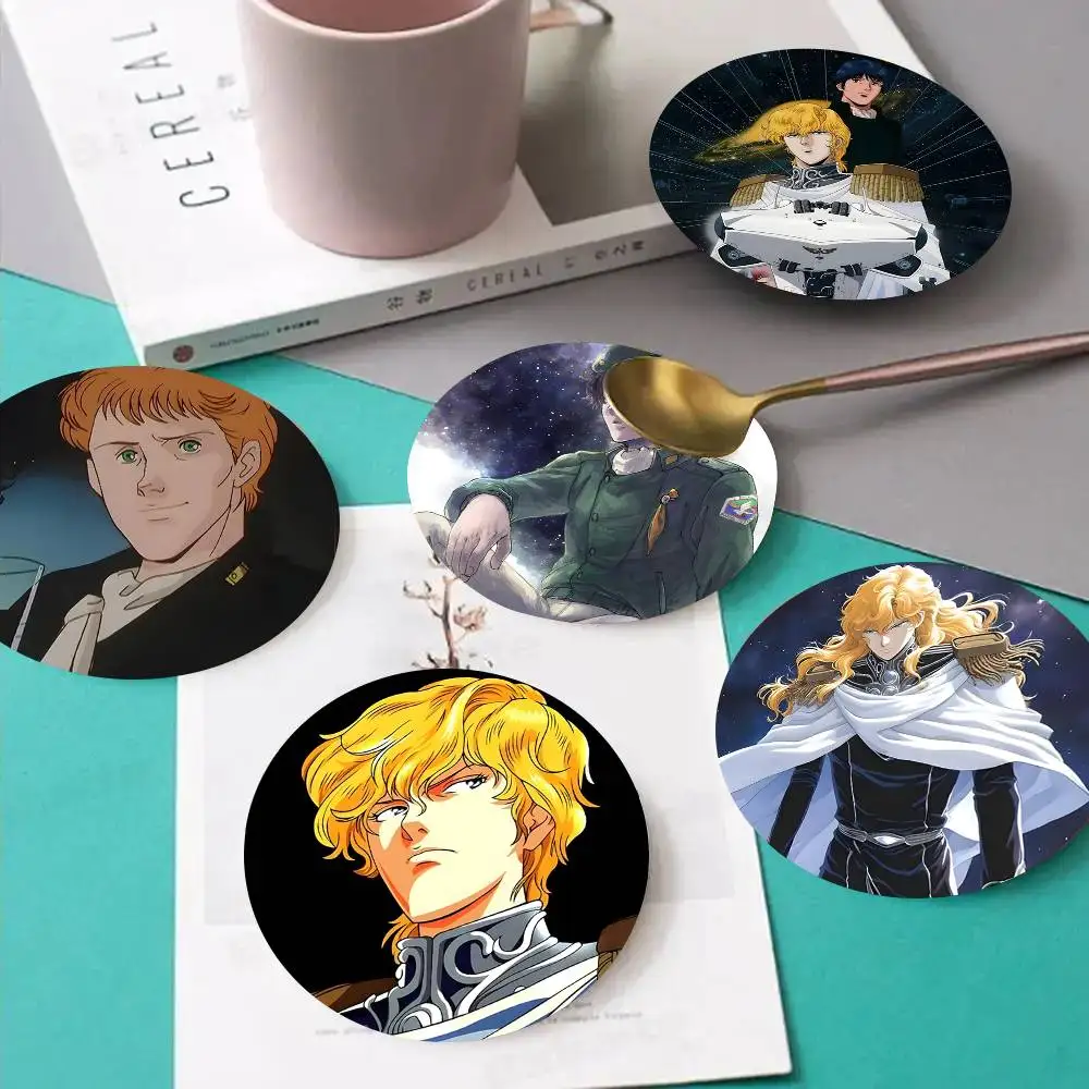 1pc Legend Of The Galactic Heroes Wooden Coaster Colour Printing Cup Mat Home Desk Decoration Gifts