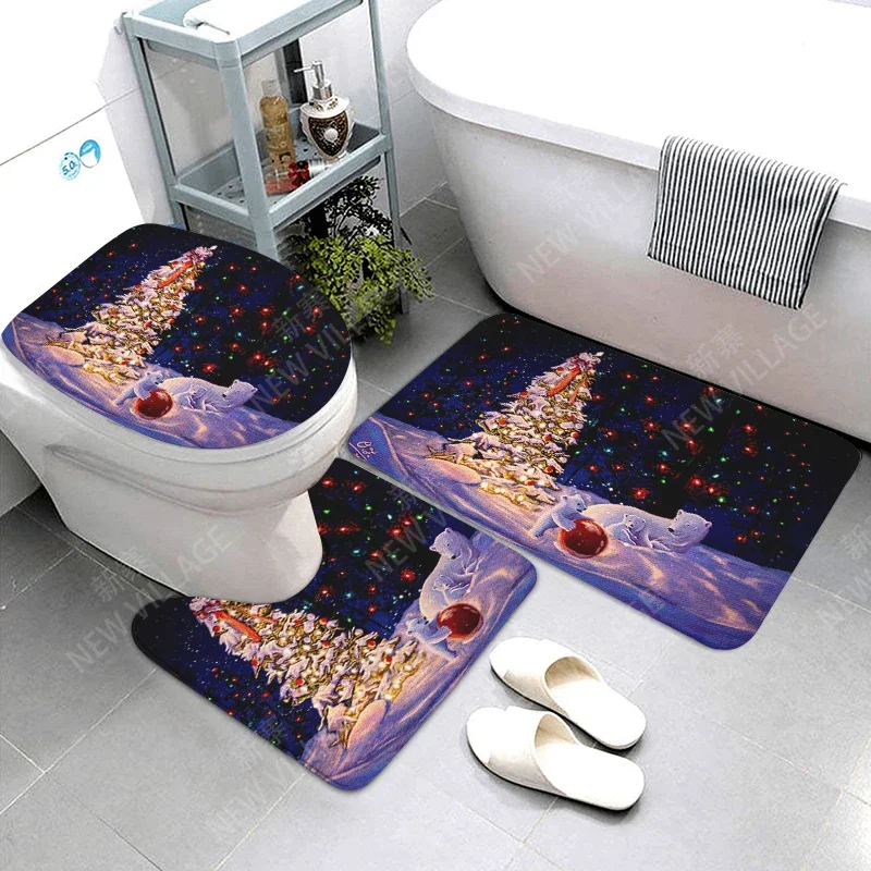 home bathroom floor mats Christmas animals Bath Foot mat modern bathroom accessories rug Toilet mat Bathtub anti-slip carpet