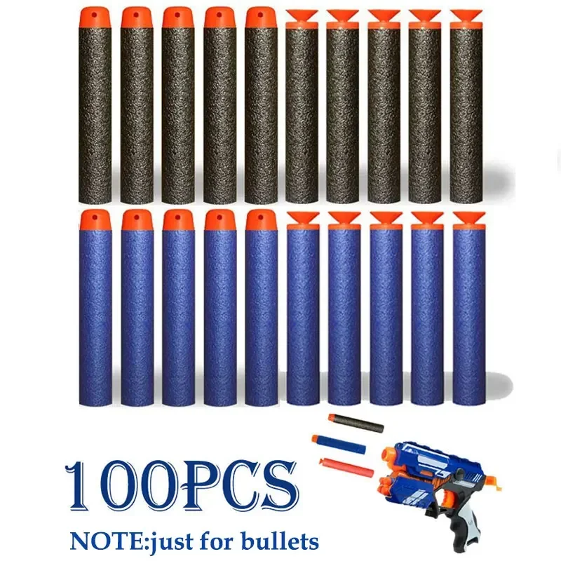Y100個入り ソフトダーツおもちゃセット 中空丸頭＆吸盤付き リフィル 弾丸銃用 ミリタリーシリーズ EVA素材 子供向けギフト