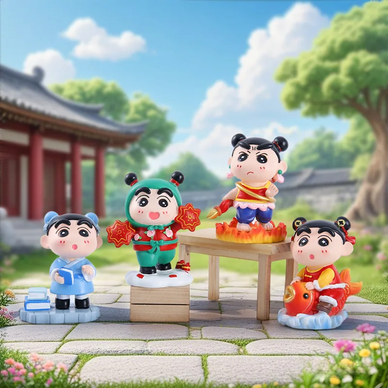 6 قطعة/المجموعة أنيمي تلوين شين تشان الدائمة الموقف عمل الشكل البلاستيكية نموذج اللعب دمية سطح المكتب زخرفة جمع الهدايا محاصر
